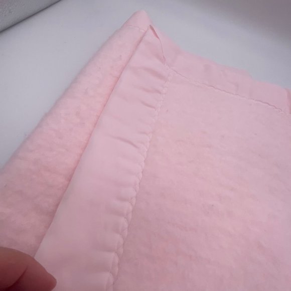 VTG Quiltex Pink Teddy Bear Baby Crib Blanket Nylon Binding Fleece USA 36x51 - Picture 10 of 11